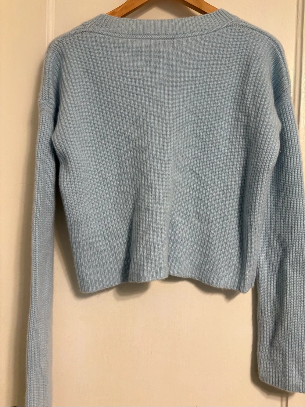 La Ligne Mini Toujours Light Blue Ribbed Crewneck Sweater -XS - Picture 4 of 6